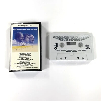Merle Haggard George Jones Willie Nelson “Walking The Line” Cassette Tape RARE - Image 1 of 3