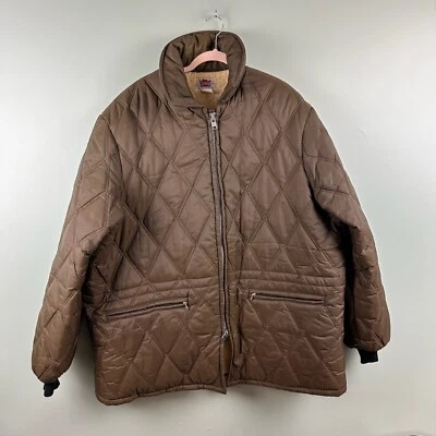 VTG Caboose Jacket Mens 50 Brown Quilted Sherpa Lined Coat Barn Chore USA Made - Image 1 of 4