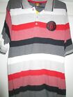 Manchester United Striped Polo Football Shirt Size Large /29881