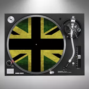 Britisch-jamaikanische Slipmats 12" Drehteller Flagge Paar oder einzeln in Karton verschickt - Bild 1 von 5