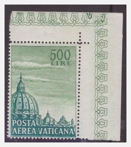 VATICANO 1958 - CORREO AÉREO CÚPOLA LIRA 500 FILIGRANA LETRAS ** MNH - Imagen 1 de 2