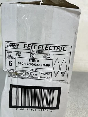 Feit 40-Watt Equivalent CA10 Dimmable Filament CEC Frosted Glass Chandelier - Image 1 of 4