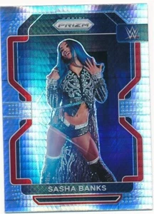 SASHA BANKS 2022 PANINI PRIZM SILVER WAVE WWE #102 SMACK DOWN MINT - Picture 1 of 2