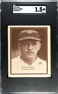 1931 W517 (W517) Joe Judge #53 SGC 1.5 - Image 1 of 2