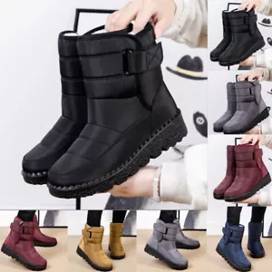 Damen WinterWarm Pelz gefüttert Wasserdicht Schneestiefel Rutschfest Stiefelette - Picture 1 of 25