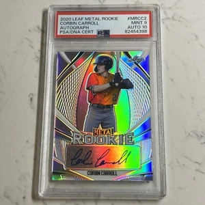 Corbin Carroll 2020 Leaf Metal Rookie Auto Silver Prizm Rifrattore #/50 MrCC2 - Foto 1 di 4