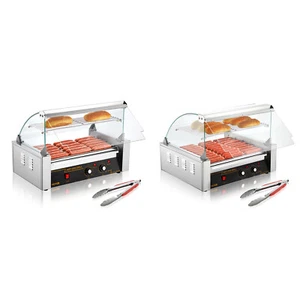Uimoso Electric Hot Dog 5/7/11 Roller Grill Cooker Machine Backsplash & Shelf - Picture 1 of 72