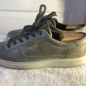 ECCO Soft 7 Lace Up Sneaker Leather Wild Dove Grey US Men's Size 9 - Picture 1 of 9