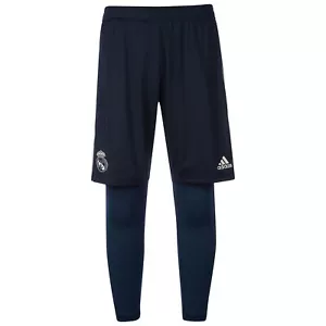 Pantalones cortos de entrenamiento 2 en 1 ADIDAS Real Madrid gris oscuro para hombre fútbol M - Imagen 1 de 1
