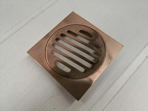 New brushed copper Floor Waste Grate Drain Bathroom Shower Outlet 100 MM - Picture 1 of 14