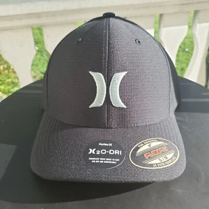 Hurley Hat Mens H2O-DRI Pismo Perforated Mesh FlexFit Hat Black w/Green Logo S/M - Picture 1 of 4
