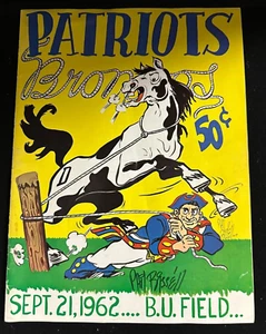 Phil Bissell Autographed Sep 21, 1962 Boston Patriots Vs Broncos Program AFL - Picture 1 of 2