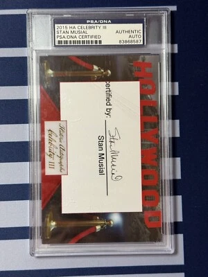 2015 HISTORIC AUTOGRAPHS CELEBRITY III  STAN MUSIAL Cut Auto PSA/DNA - Image 1 of 2