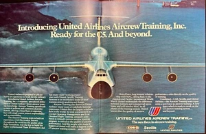 United Airlines Aircrew Training C5 Galaxy Prospekt Vintage 2 Seiten Printanzeige 1984 - Bild 1 von 8