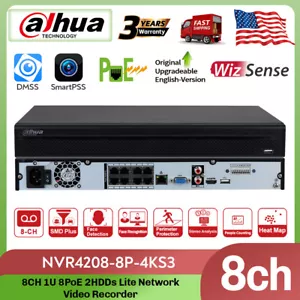 Dahua 4K 8Channel 8POE CCTV 2HDDs POE Network Video Recorder NVR4208-8P-4KS3 SMD - Picture 1 of 17