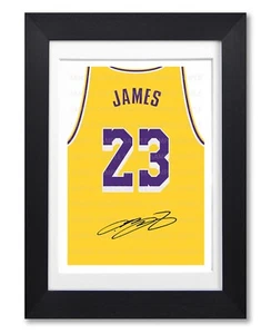 LEBRON JAMES LA LAKERS SIGNIERTES POSTER DRUCK FOTO AUTOGRAMM TRIKOT SHIRT GESCHENK - Bild 1 von 1