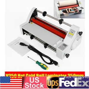 V350 Hot/Cold Roll Laminator Rolls Laminating Machine 110V 350MM NEW - Picture 1 of 9