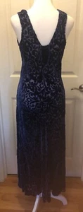 Purple/Blue Sheer Burnt Velvet Long Dress with Bolero Jacket. XS. Cut on Bias. - Picture 1 of 11