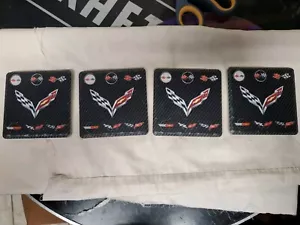 RARE SET OF 4 CORVETTE CERAMIC COASTERS. GM OFFICIAL LICENSED PRODUCT. USED - Picture 1 of 7