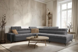 L-förmiges Sofa Eckcouch mit Schlaffunktion GREKO XII Farbe wählbar TOP Qualität - Bild 1 von 24