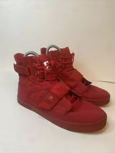 Vlado Footwear Mens Atlas II 2 Red Mono Hi-Top Shoes IG-1500-5R US Size 12 - Picture 1 of 14