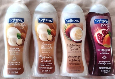 Softsoap Body Wash Gel Lot Buttery Shea Almond Oil Pomegranate Mango Scrub 20 oz - Image 1 of 4