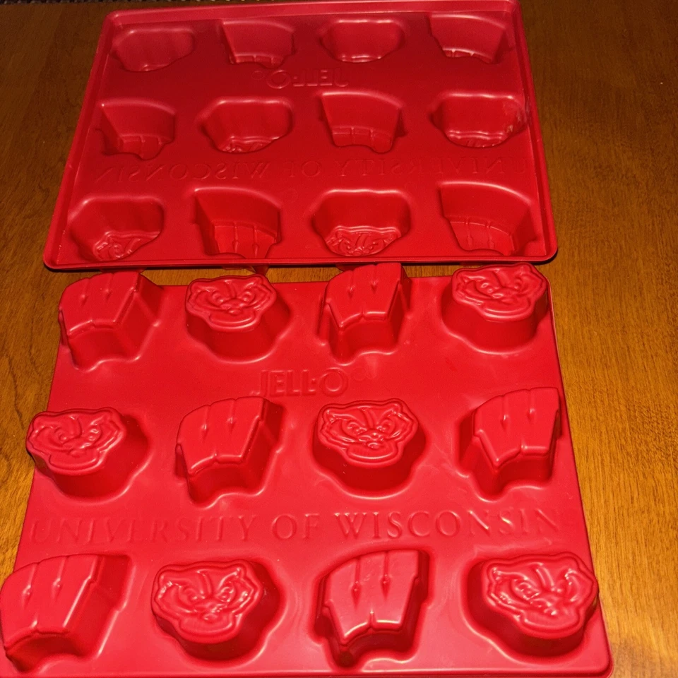 Jello Jigglers Mold Wisconsin Badgers X2  Madison College Graduation Party UWM - Image 1 of 1