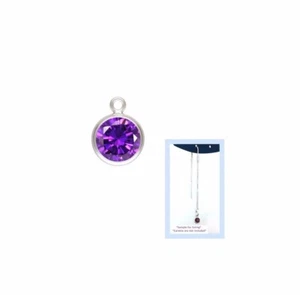 2x 925 Sterling Silber 4mm Amethyst CZ Charm Tropfen #5727-2 - Bild 1 von 1