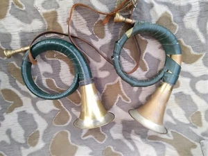 Alte Fürst Pless Horn Jagdhorn Horn 2x - Bild 1 von 15