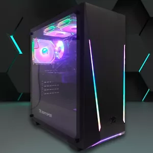 Custom RGB Gaming Desktop PC Intel Core i7 3.40 Quad 16 GB RAM 1TB SSD RX580 - Picture 1 of 12