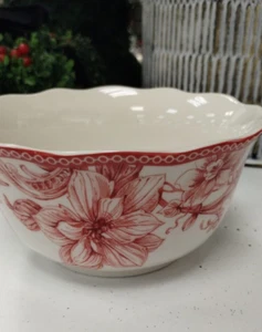 222 QUINTO 8 CUENCOS DE CARRIL DE NAVIDAD SOPA CEREAL Pájaro Rojo Paisley de Pascua NUEVO - Imagen 1 de 5