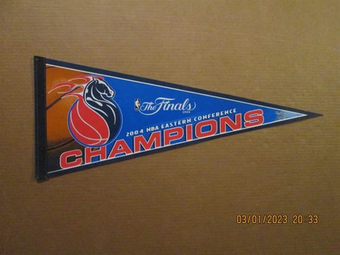 NBA Detroit Pistons Vintage 2004 Eastern Conference Champions Team Logo Pennant Cover
