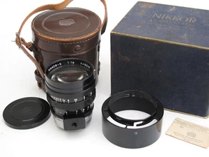 RARE Leica LTM Nikkor 8.5cm f:1.5 lens with caps/hood/case/BOX US SELLER "LQQK" - Picture 1 of 9
