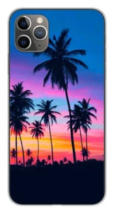 Coque en silicone imprimée compatible Apple iPhone 11 Pro Max Palmiers colorés - Photo 1 sur 3