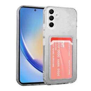 Case for Samsung Galaxy A35 Shock Absorbing Gel Clear Cover Card Clear - Picture 1 of 5