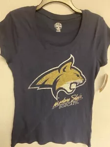 Womens NCAA Montana State Bobcats T-Shirt, Size Small (4/6), Blue, New With Tags - Picture 1 of 4