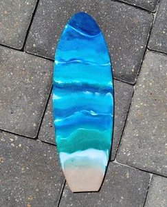 Tabla de surf Resin Ocean Scene, arte de pared, 12 x 4 pulgadas - Imagen 1 de 8