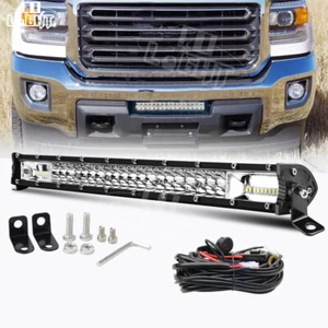 Dual Row 20" LED Work Light Bar Spot Flood Combo Bumper For Ford F150 F250 F350 - Foto 1 di 10