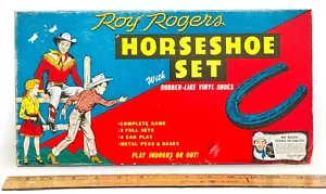 Vintage Roy Rogers Rubber-Like Horseshoe Set Complete w/ Box (Circa 1950s) - Picture 1 of 12