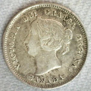 1899 Canada Silver Five Cent Coin 5c Canadian Extra Fine Circulated Victoria - Picture 1 of 2
