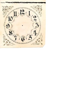 4"-4 1/2" Dia Clock Dial Face Cardstock-GLOSSY ARABIC ONLY FLORAL & CORNER DECAL - Picture 1 of 1