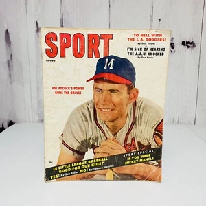 1957 August Sport Magazine Milwaukee Braves Joe Adcock Mickey Mantle - Imagen 1 de 4