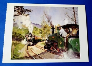 Postcard "Pass Track Ffestiniog Railway Wales" Train Painting by Terence Cuneo - Picture 1 of 2
