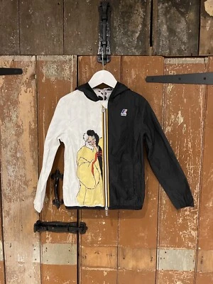 K-Way Disney Jacket Coat Hooded 101 Dalmatians Black White Kids Girls Size 8 - Image 1 of 4