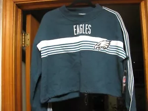 PHILADELPHIA EAGLES NFL WOMEN CROP TOP LONG SLEEVE SIZE L BRAND NEW W/ TAGS - Picture 1 of 10
