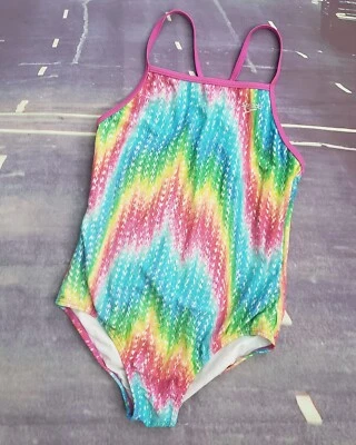 Купальник SPEEDO 1 шт. радужные волны для девочек размер 14 спортивный купальный костюм с логотипом на подкладке  - Изображение 1 из 4