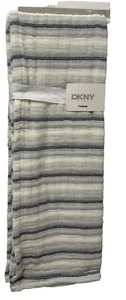 Donna Karan Pure Throw Sully Stripe Blue White Gauze Cotton/ Poly 50 x 70 Beach - Picture 1 of 6