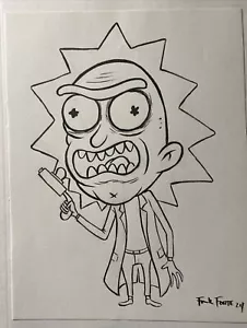 Rick Sanchez Rick & Morty By Frank Forte Original Art Marker Drawing RARE - Picture 1 of 3