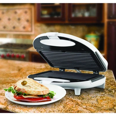 Brentwood TS-245 Non-Stick Stainless Steel Panini Press and Sandwich Maker - New - Image 1 of 4