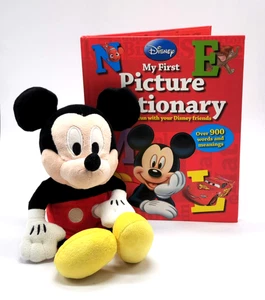 Disney My First Picture Dictionary Book with Mickey Mouse Soft Plush Toy - Picture 1 of 6